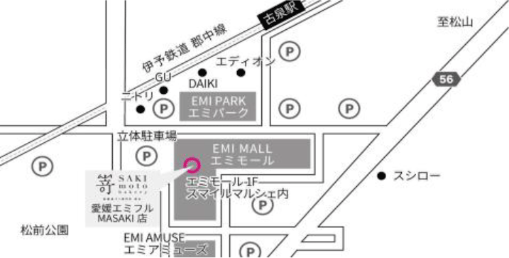 愛媛エミフルMASAKI店の地図